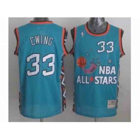 NBA 96 All Star #33 Ewing Blue Jerseys